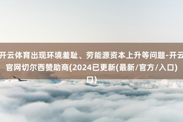 开云体育出现环境羞耻、劳能源资本上升等问题-开云官网切尔西赞助商(2024已更新(最新/官方/入口)