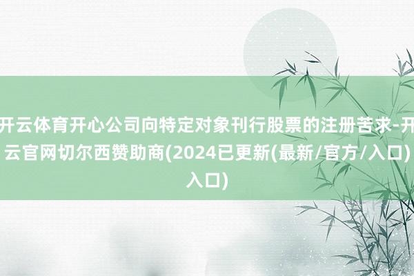 开云体育开心公司向特定对象刊行股票的注册苦求-开云官网切尔西赞助商(2024已更新(最新/官方/入口)