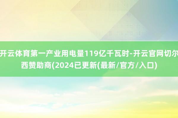 开云体育第一产业用电量119亿千瓦时-开云官网切尔西赞助商(2024已更新(最新/官方/入口)